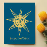 Cheerful Sun HAPPY BIRTHDAY CUSTOM Postkarte<br><div class="desc">Add your own text to the front and back,  or change the colors. Take a look at my shop for more!</div>