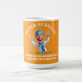 Cheerful Surgeon Cartoon Art for Medical Heroes Kaffeetasse