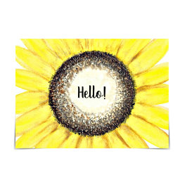 Cheerful Watercolour "Just Because" Sunflower Card Karte