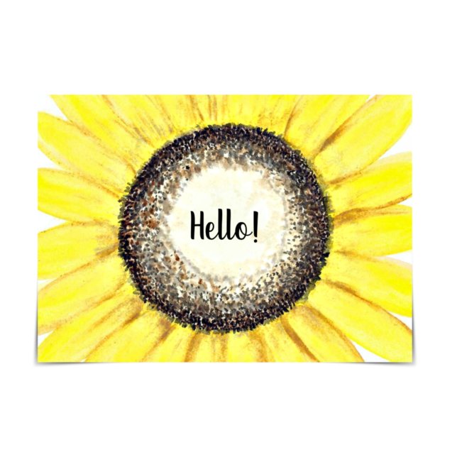 Cheerful Watercolour "Just Because" Sunflower Card Karte (Von Creator hochgeladen)