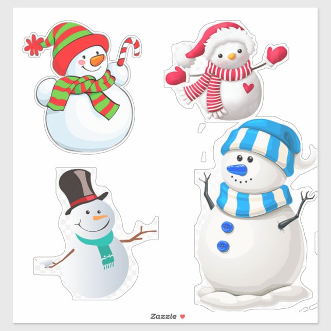 Cheerful Winter Snowmen Collection Aufkleber (Blatt)