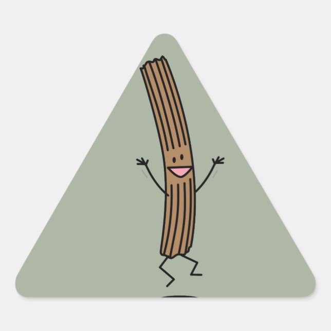 Cheering Jumping Churro Dreieckiger Aufkleber (Vorderseite)