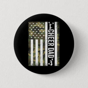 Cheerlead Vater Camouflage American Flag Fathers D Button