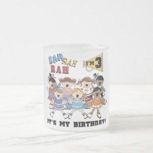 Cheerleader 3. Geburtstag T - Shirt und Geschenke Mattglastasse