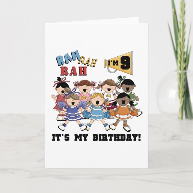 Cheerleader 9. Geburtstagsgeschenke Karte (Vorderseite)