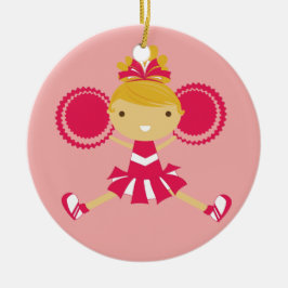 Cheerleader-Andenken-Verzierung KRW rosa Keramikornament