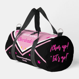 cheerleader bag, personalize pink, white & black  duffle bag