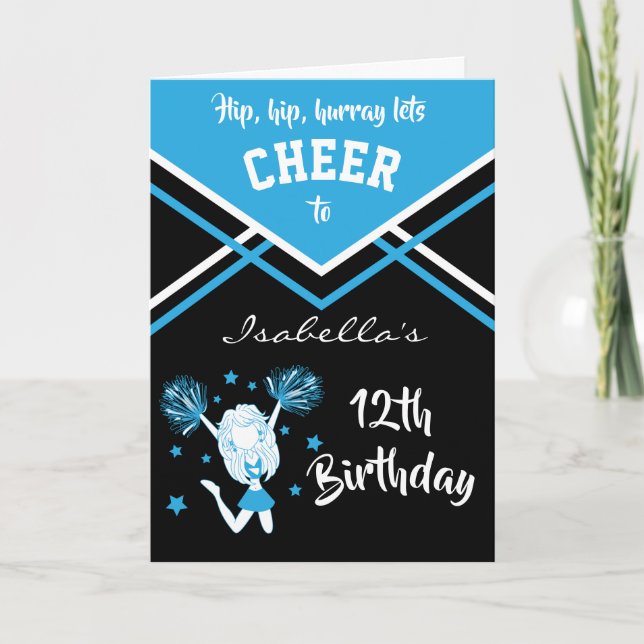 Cheerleader Birthday - Baby Blue Karte (Vorderseite)