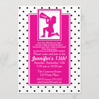 Cheerleader Birthday Einladung individuell anpassb