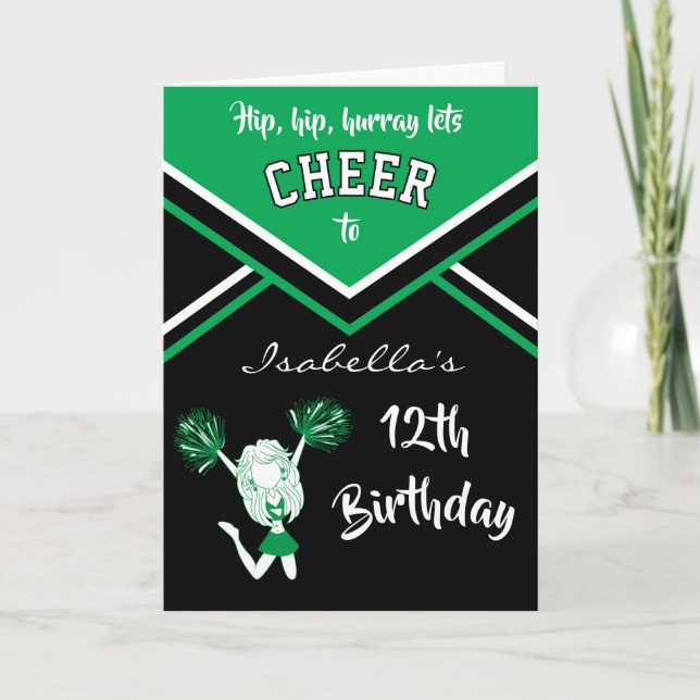 Cheerleader Birthday - Name und Alter der Frau - G Karte (Vorderseite)