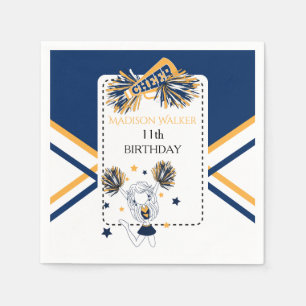 Cheerleader Birthday Party in Navy Blue & Gold Serviette