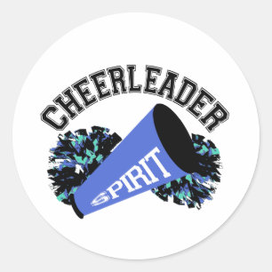 Cheerleader Blue Runder Aufkleber