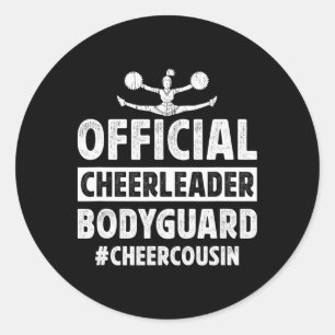 Cheerleader Bodyguard Cheer Cousine eines Cheerlea Runder Aufkleber