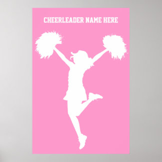 Cheerleader Cheering mit benutzerdefinierbarem Hin Poster