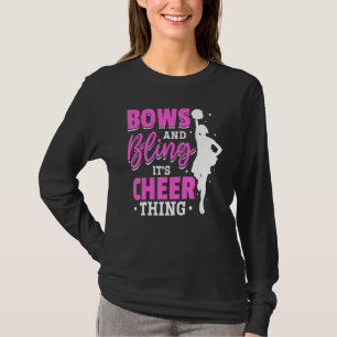 Cheerleader Cheerleader Bows and Bling It's Cheer T-Shirt