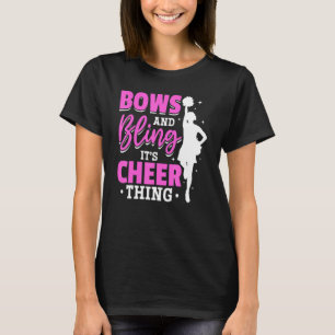 Cheerleader Cheerleader Bows and Bling It's Cheer T-Shirt