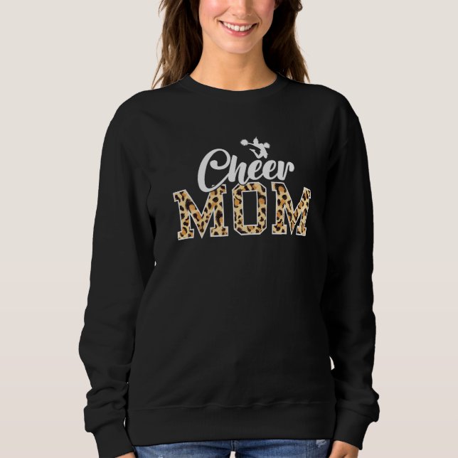 Cheerleader Cheerleading Cheer-Mutter Leopard Sweatshirt (Vorderseite)