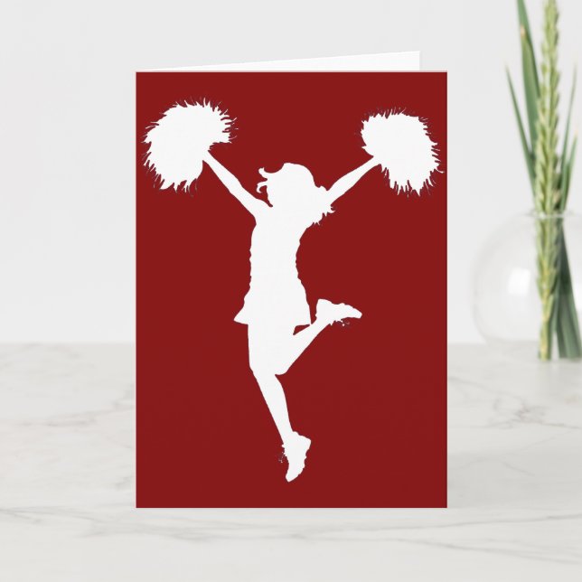 Cheerleader-Cheerleading Kontur-Kunst durch Al Rio Karte (Vorderseite)