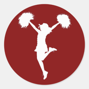 Cheerleader-Cheerleading Kontur-Kunst durch Al Rio Runder Aufkleber