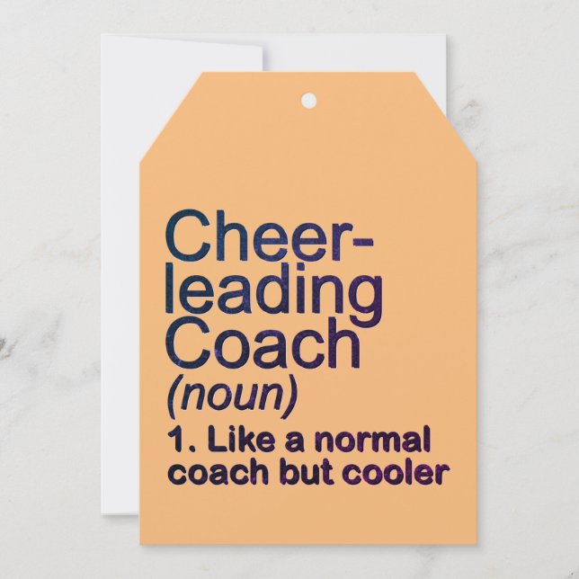 Cheerleader Coach Definition, Cheerleader Geschenk Dankeskarte (Vorderseite)