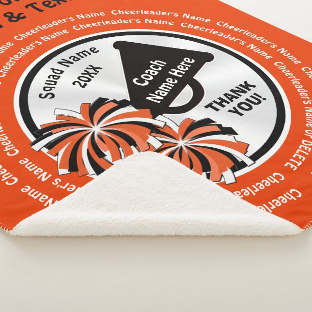 Cheerleader Coach Geschenkideen, Orange Schwarz-we Sherpadecke (3/4)