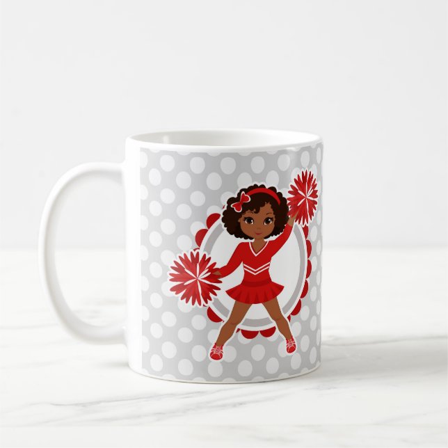 Cheerleader - Cute Red African American Cheer Kaffeetasse (Links)