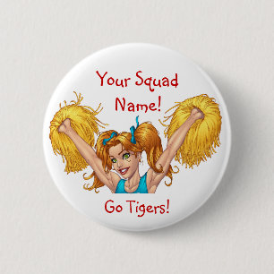 Cheerleader, die kundengerechten Knopf Button