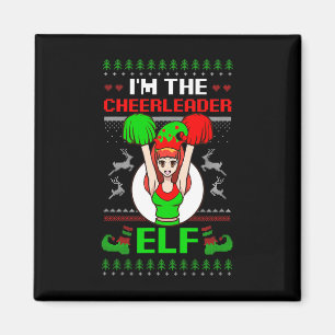 Cheerleader-Elf-Design Weihnachts-Cheerleading Magnet