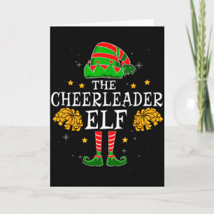 Cheerleader-Elf-Matching-Team-Weihnachten-Lustig-J Karte