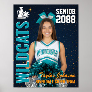 Cheerleader-Foto der Senior-Cheer-Mannschaft in Go Poster
