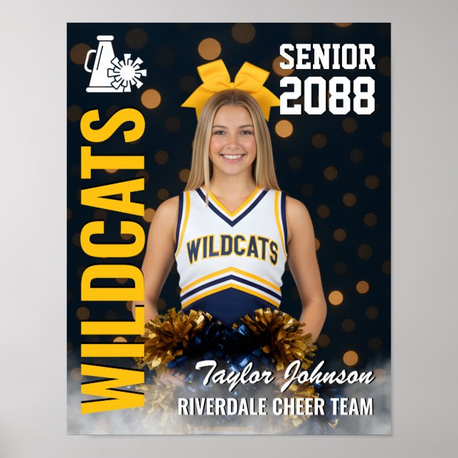 Cheerleader-Foto der Senior-Cheer-Mannschaft in Go Poster (Vorne)