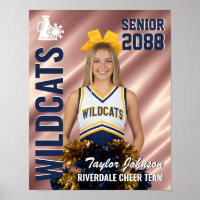Cheerleader-Foto des Senior-Cheer-Teams in Rosarot