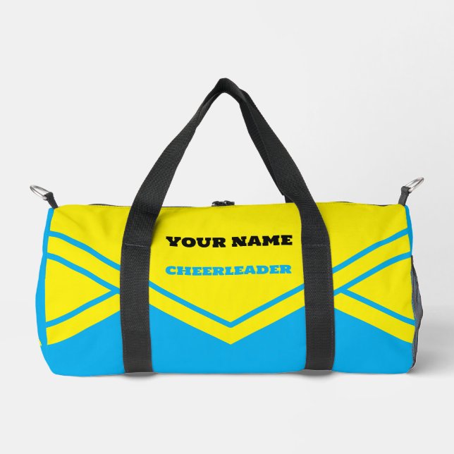 Cheerleader gelber blauer Himmel und weiß Duffle Bag (Vorderseite)