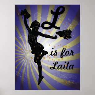 Cheerleader Girls ANy Name Art Print Poster