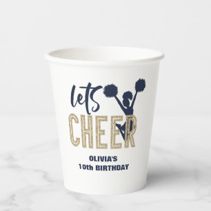 Cheerleader Gold und Marine Cheerday Pappbecher