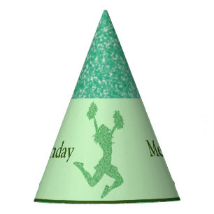 Cheerleader "Happy Birthday" Glitzer Party Hat Partyhütchen