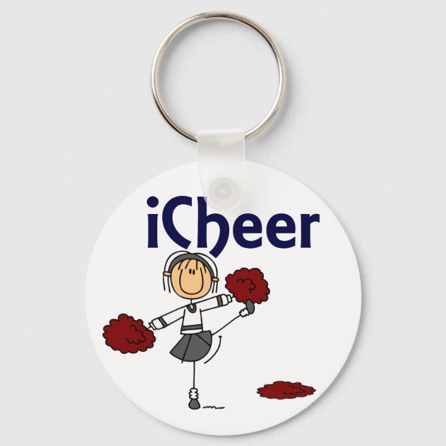 Cheerleader I Cheer Strichmännchen Schlüsselanhänger (Vorderseite)