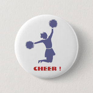 Cheerleader im Silhouette-Abzeichen-Knopf Button