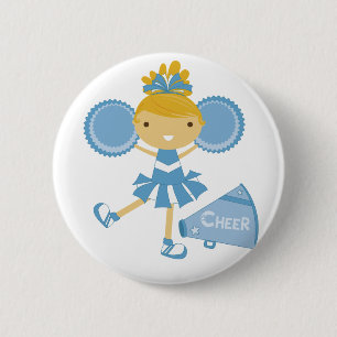 Cheerleader in Blue Button