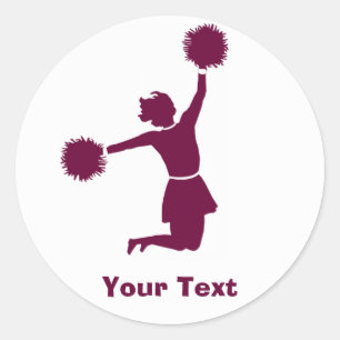 Cheerleader in den Silhouette-Aufkleber-Blättern Runder Aufkleber