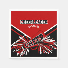 Cheerleader in Red, White and Black Serviette