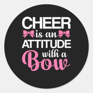 Cheerleader ist die Einstellung mit einem Bow Chee Runder Aufkleber