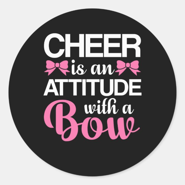 Cheerleader ist die Einstellung mit einem Bow Chee Runder Aufkleber (Vorderseite)