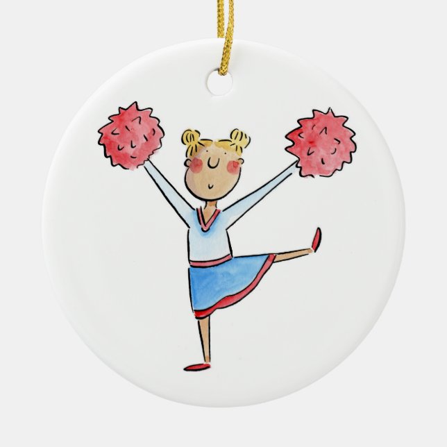 Cheerleader Keramik Ornament (Vorne)