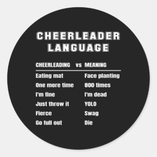 Cheerleader Language Cheerleading Slang Meaning Ch Runder Aufkleber