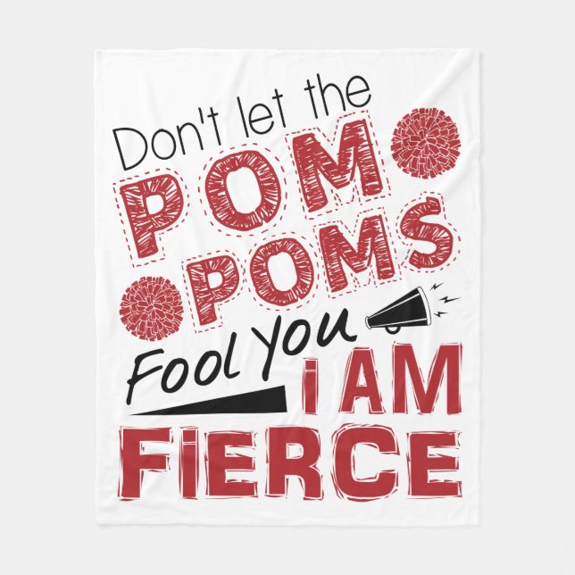 Cheerleader Lass den Pom Poms Fool You Fierce nich Fleecedecke (Vorderseite)