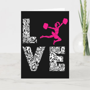 Cheerleader Liebe Cardio Pom Poms Mädchen Cheerlea Karte
