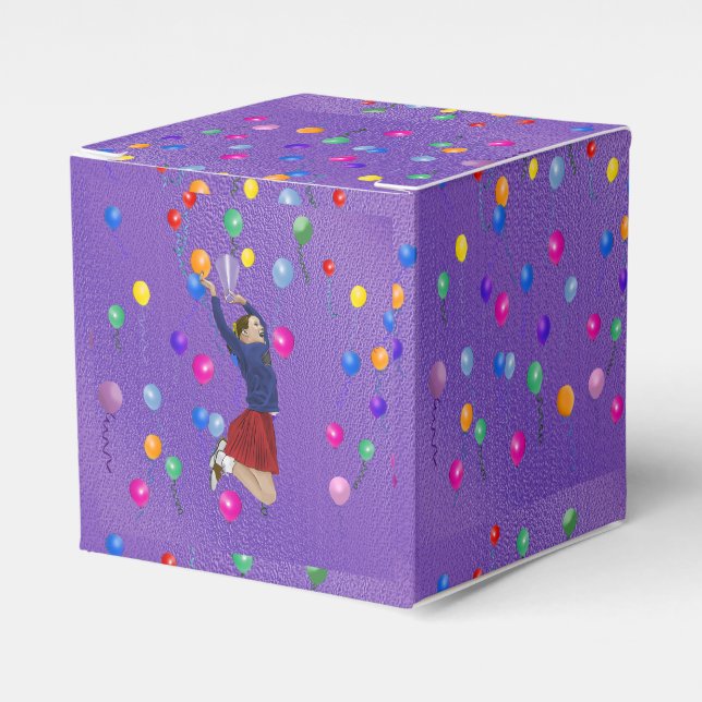 Cheerleader, Lila und Ballons Geschenkschachtel (Vorderseite)