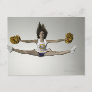 Cheerleader macht Splitter in der Luft Postkarte