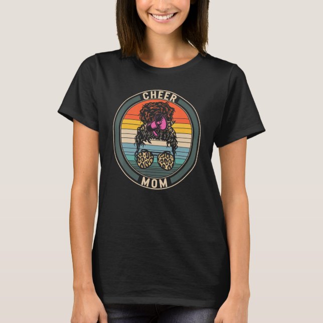 Cheerleader Mama Leopard Megaphone Cheerleader Mam T-Shirt (Vorderseite)
